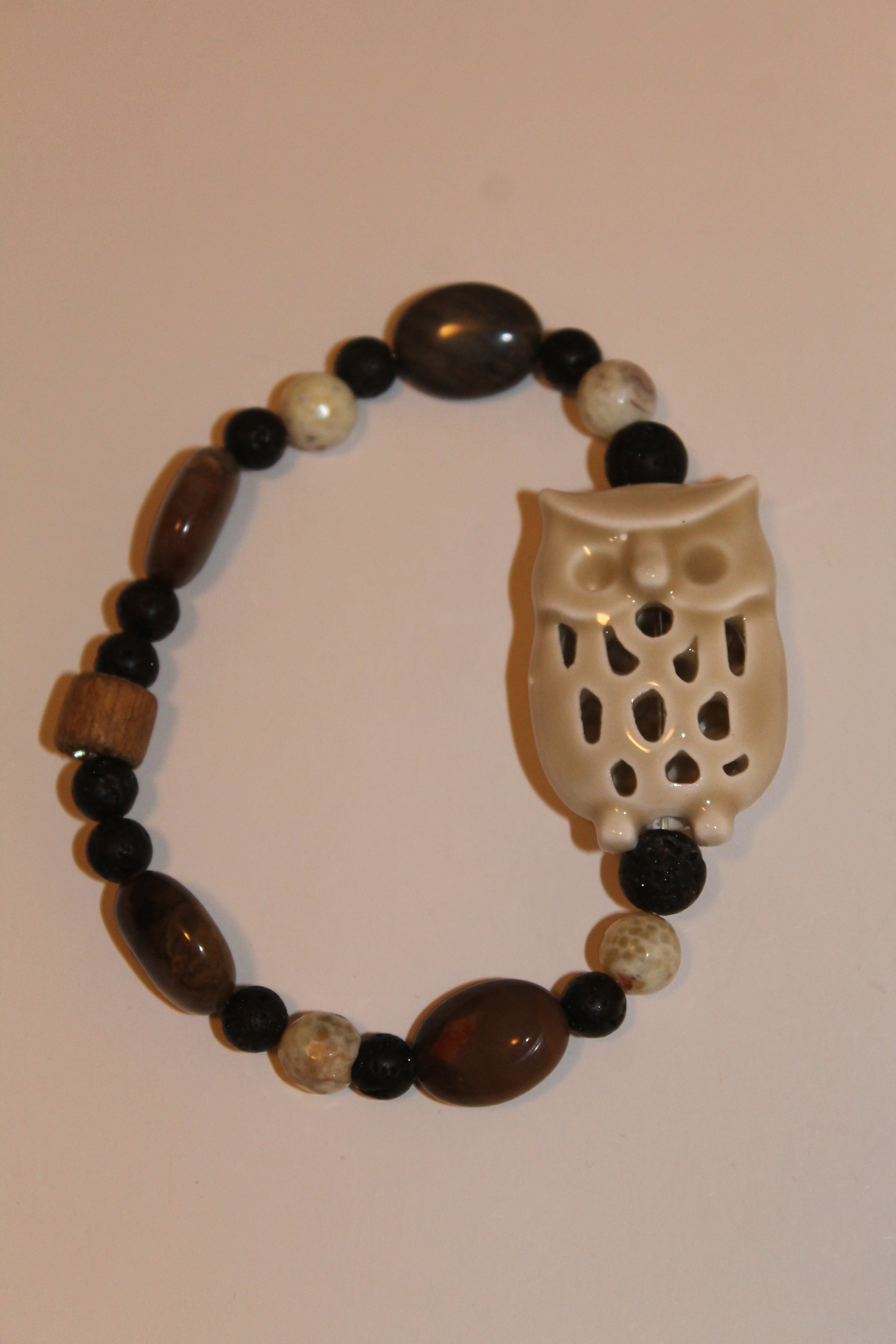 Owl and stones Diffuser Bracelet