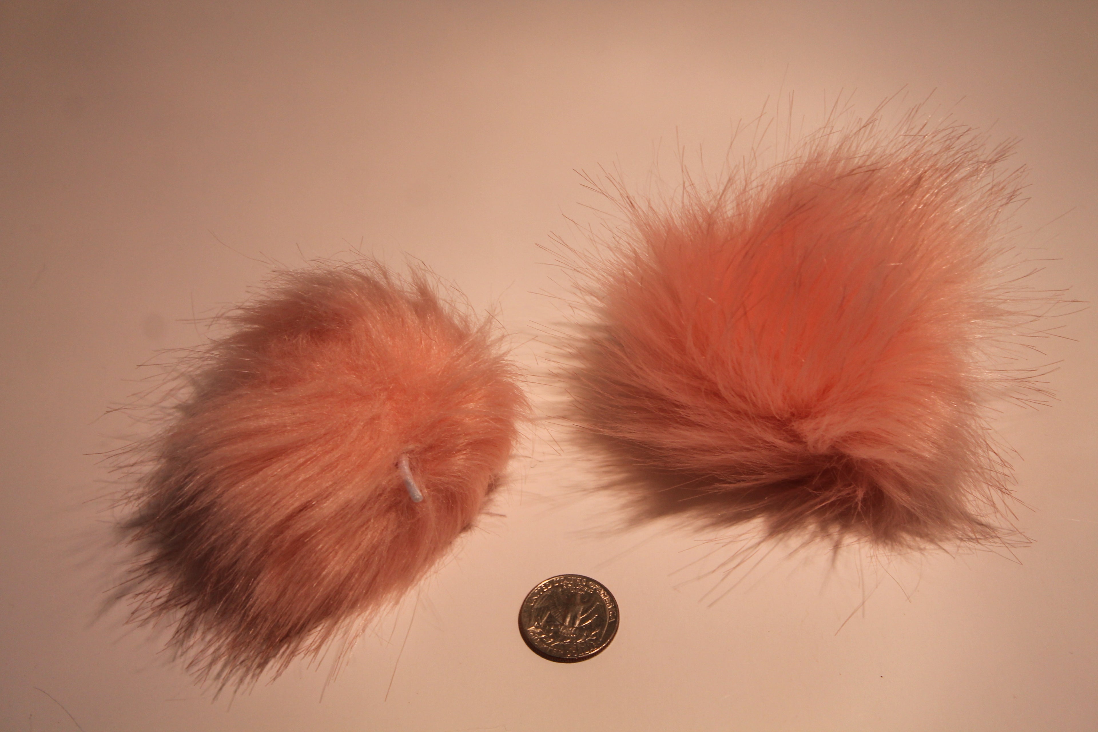 Powder Puff Pink Pom Pom Pair
