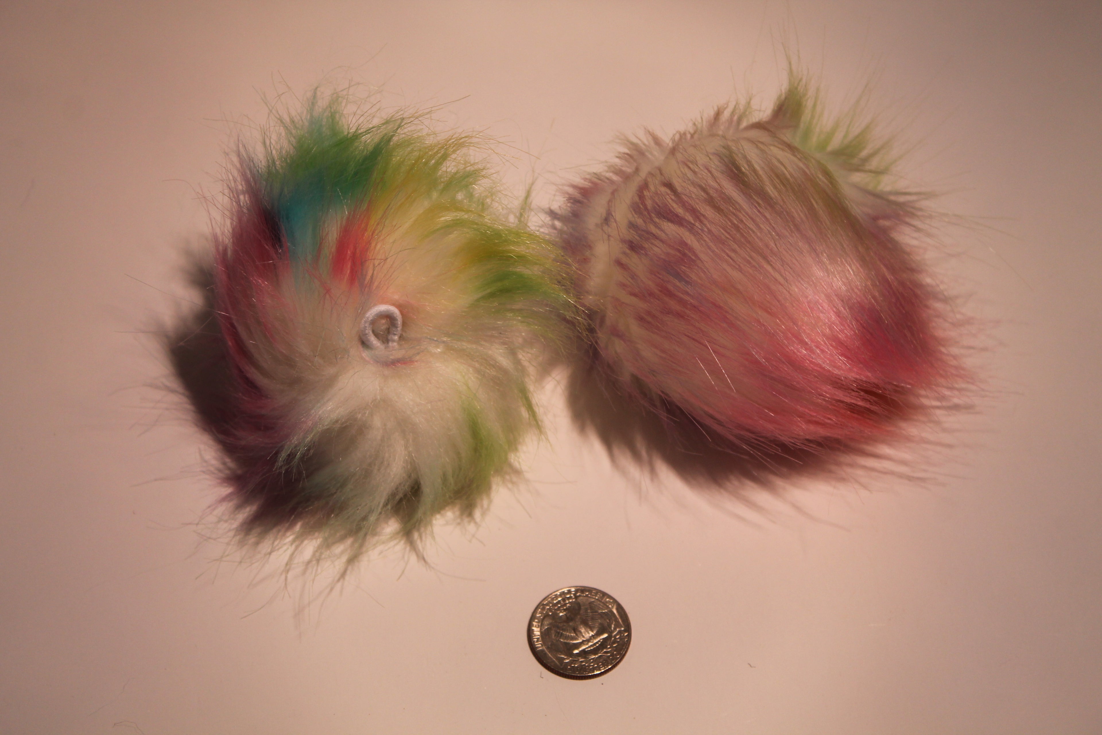 Peacock Pom Pom Pair