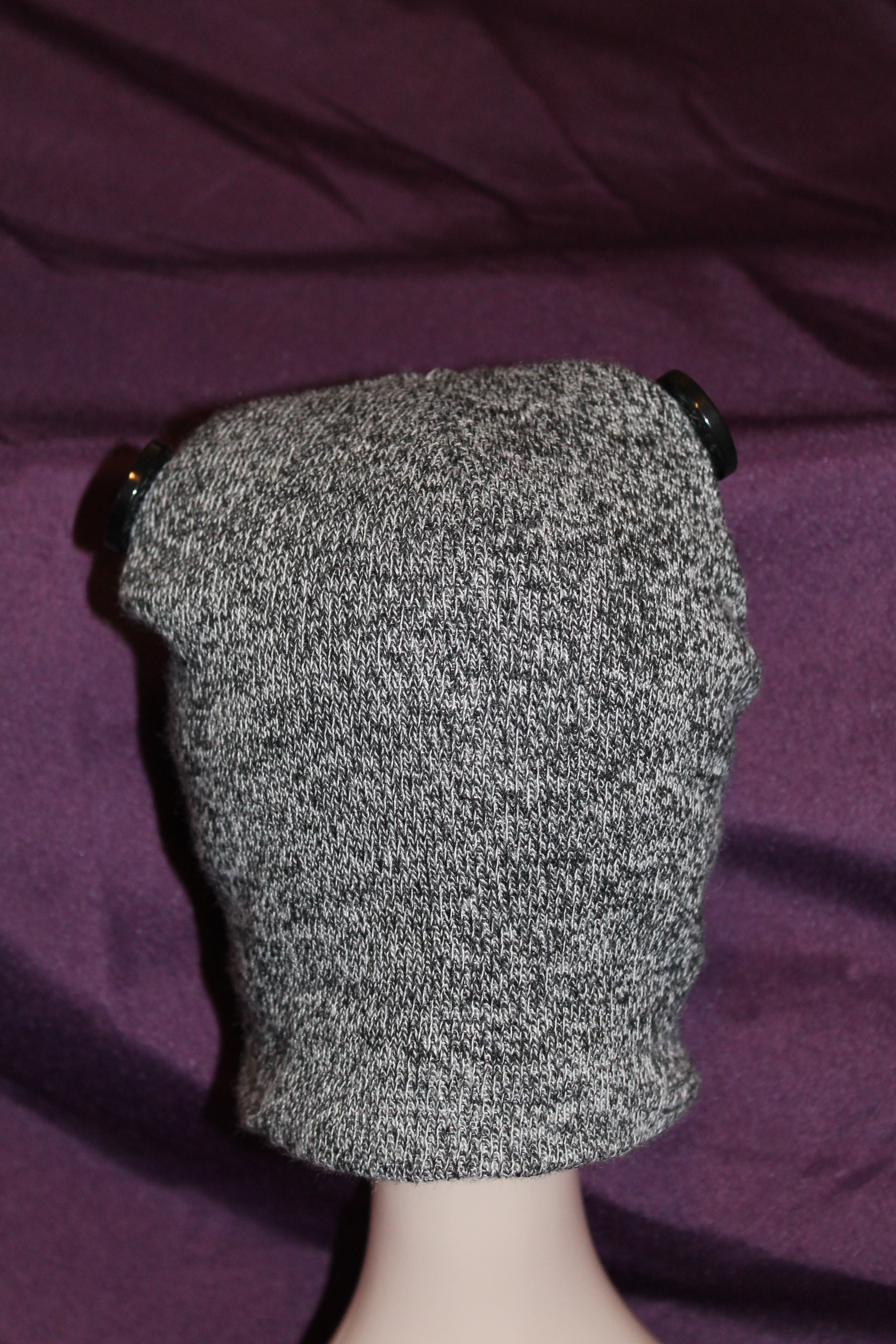 Gray, Black and White Variegated Beanie with Style