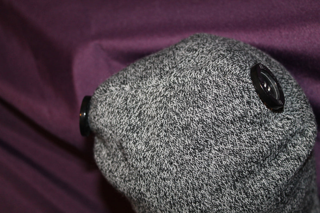 Gray, Black and White Variegated Beanie with Style