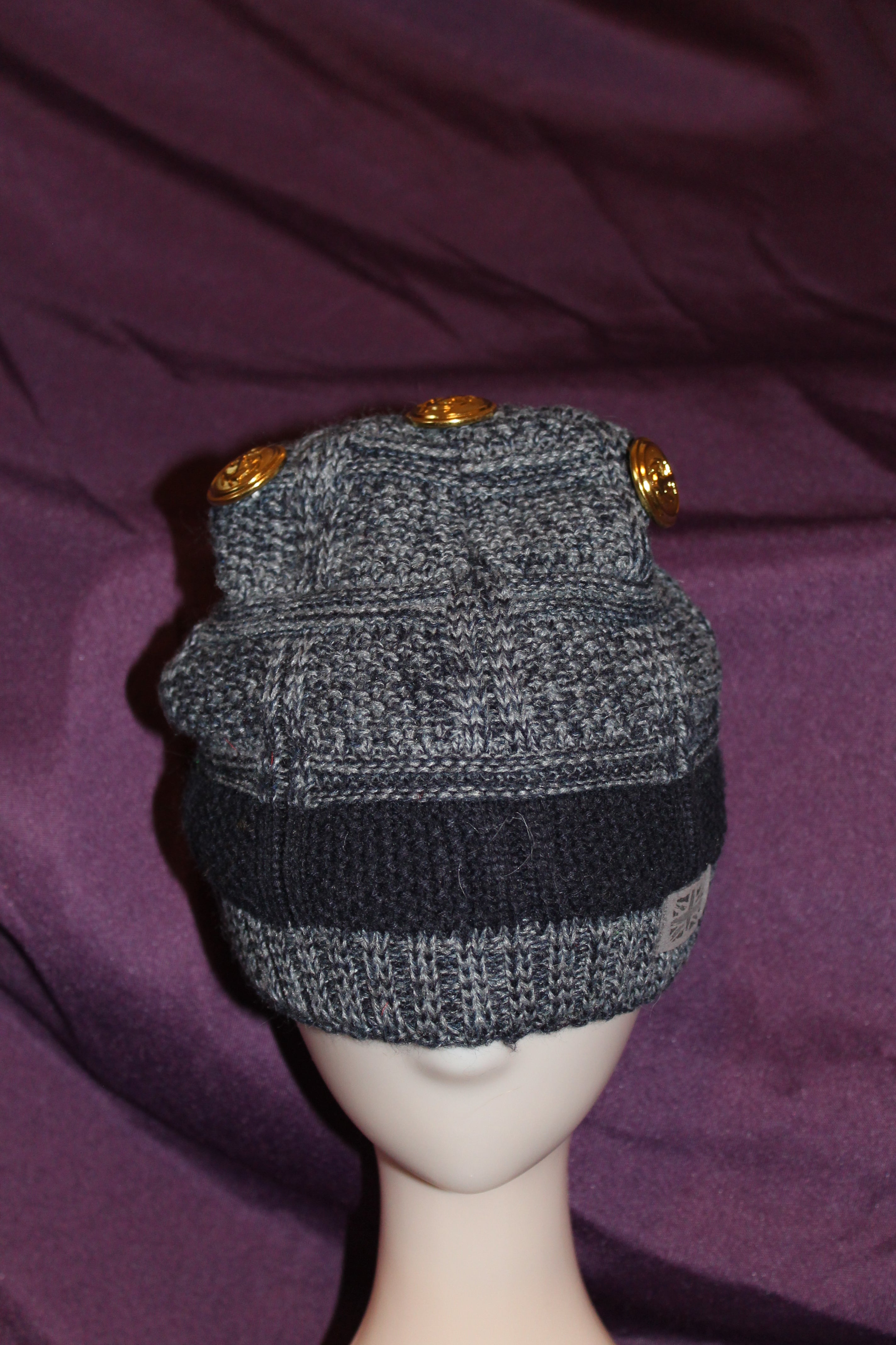 Gray Variegated with Black Band Beanie with Style