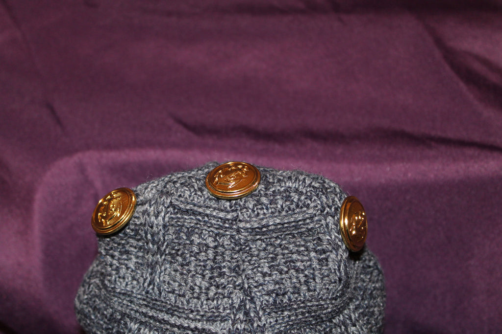 Gray Variegated with Black Band Beanie with Style