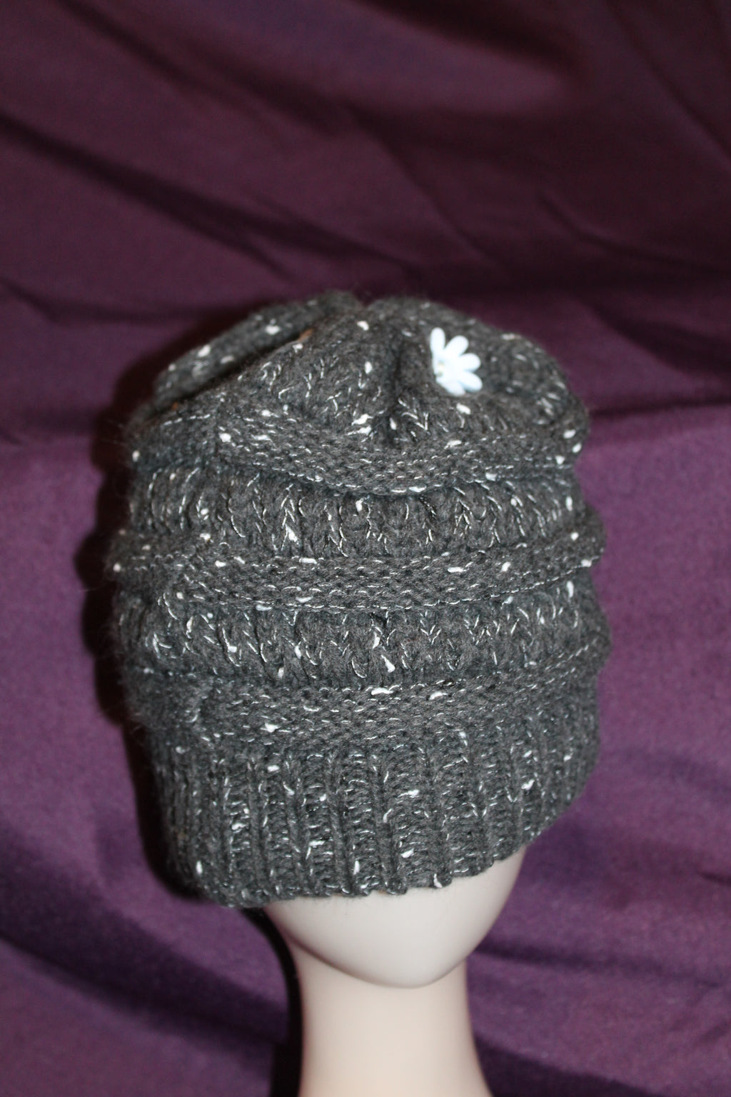 Black with some White Beanie with Style